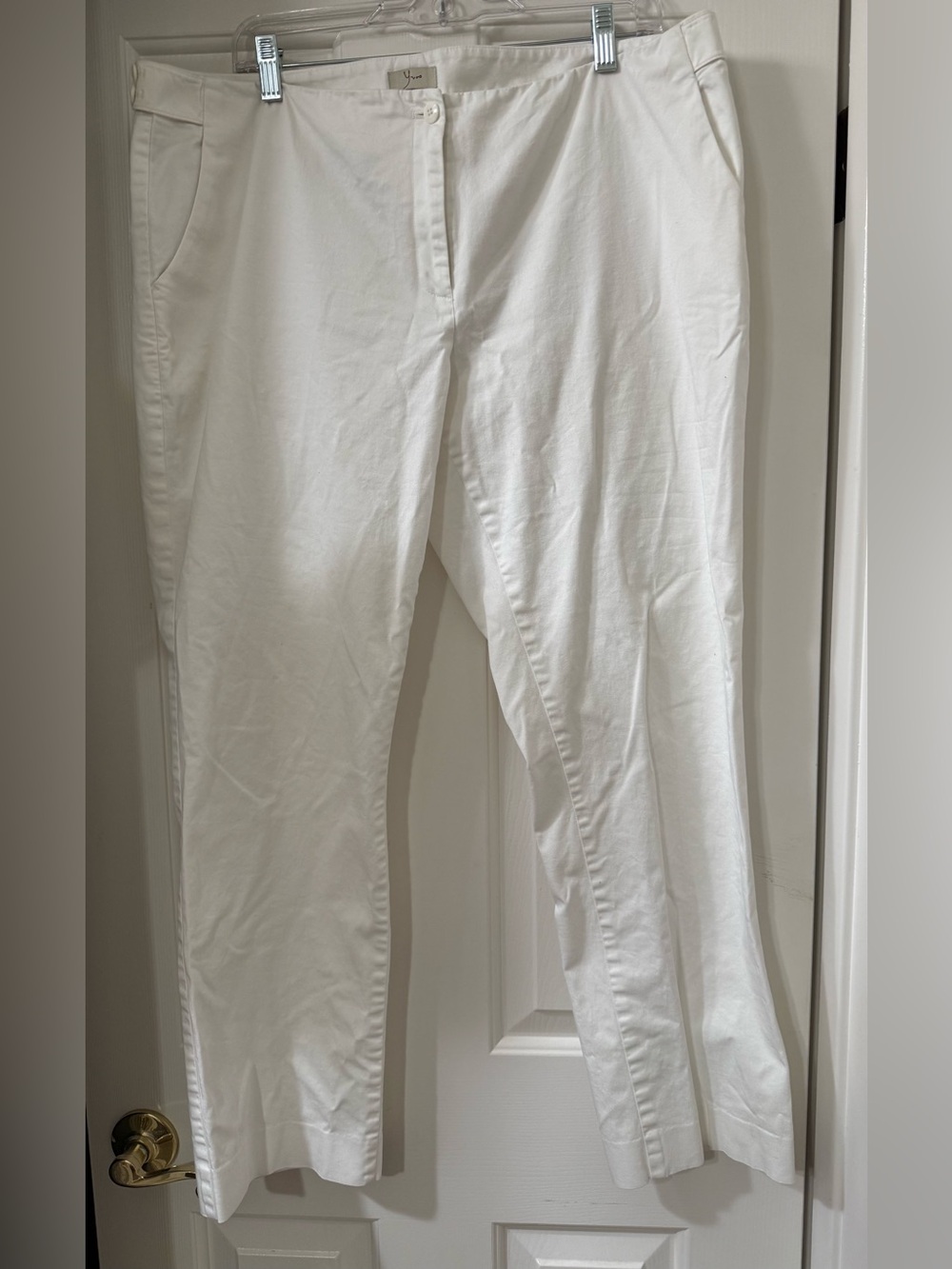 Yvos White Straight-Leg Pants - size 14